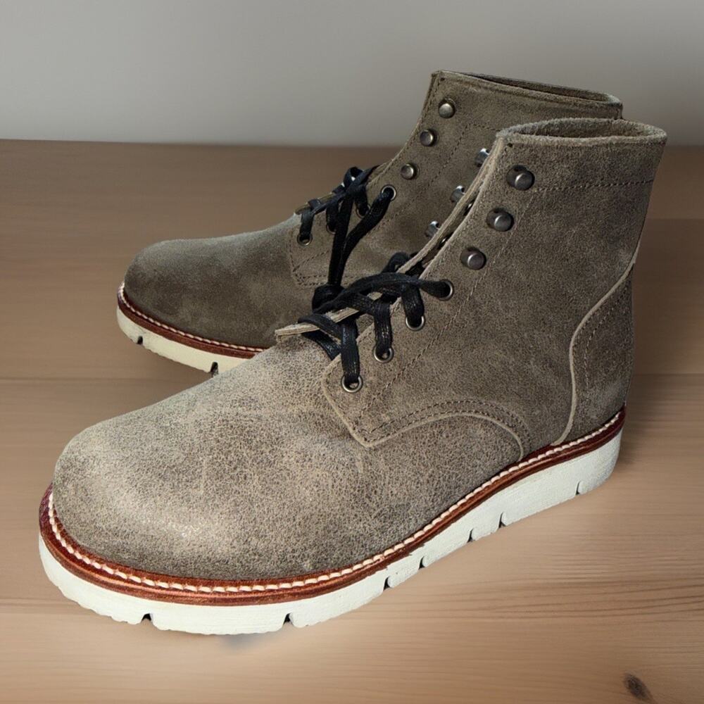 NWOB Mens Georgia Small Batch 6” Grey Lace up Suede Boots Sz 11W